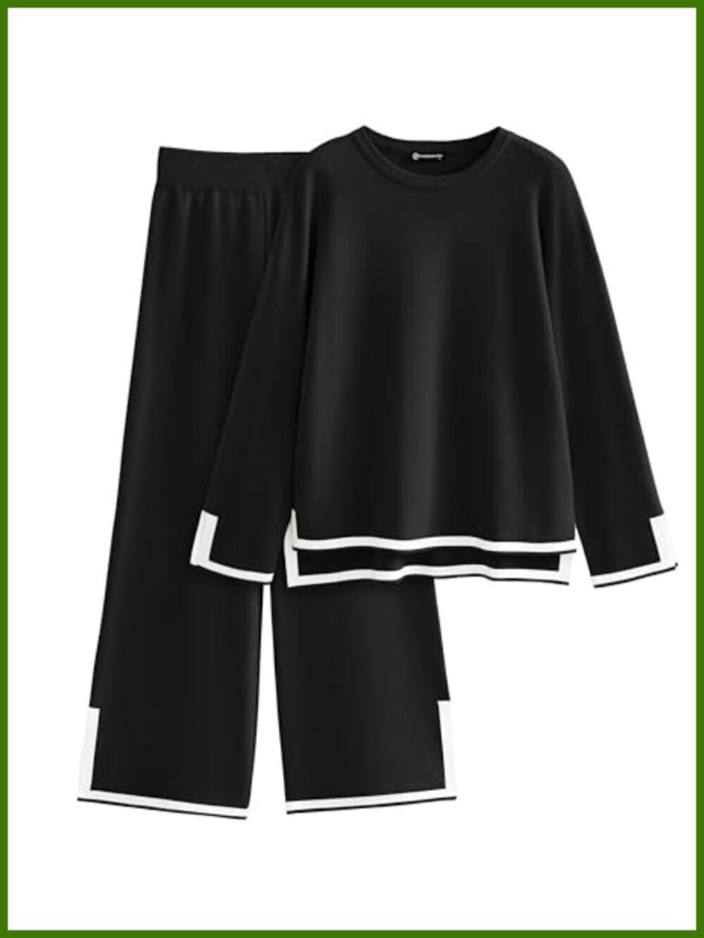 Knit Sweater Set 2 Piece Wide Leg Pants Travel Outfit